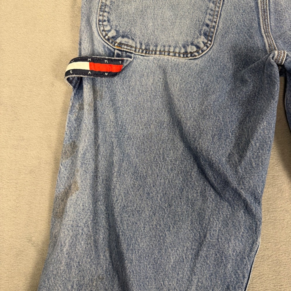 90s Tommy Hilfiger Carpenter Jeans Mens 33x32 Light Distressed 90s Baggy Skater - Picture 14 of 14